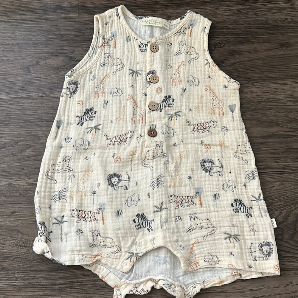 Elegant baby zoo animal onesie